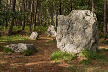 Group of menhirs near stone Chair of the Caesar