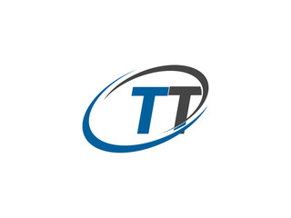 TT letter creative modern elegant swoosh logo design