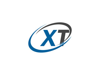 XT letter creative modern elegant swoosh logo design