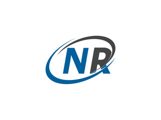 NR letter creative modern elegant swoosh logo design