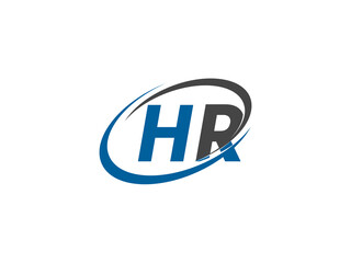 HR letter creative modern elegant swoosh logo design