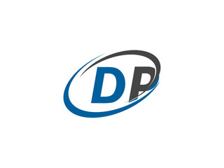 DP letter creative modern elegant swoosh logo design