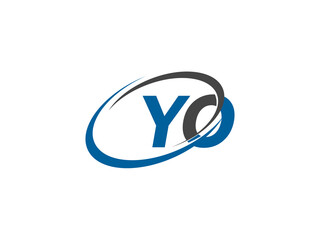 YO letter creative modern elegant swoosh logo design