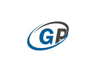 GP letter creative modern elegant swoosh logo design
