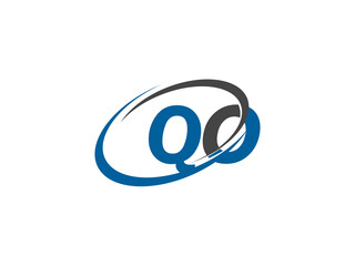 Fototapeta premium QO letter creative modern elegant swoosh logo design
