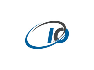 IO letter creative modern elegant swoosh logo design
