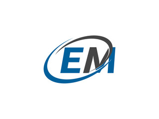 EM letter creative modern elegant swoosh logo design