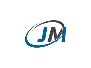 JM letter creative modern elegant swoosh logo design