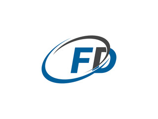 FD letter creative modern elegant swoosh logo design
