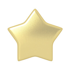 Golden Star icon, beveled symbol with 3D effect, png cutout clipart