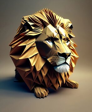 lion_portraid_origami