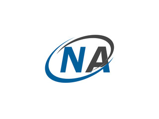 NA letter creative modern elegant swoosh logo design