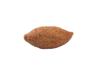 Traditional arabic fried kibbeh isolated over white background. Typical brazilian snack