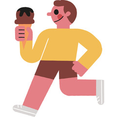 man and ice cream illustration