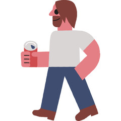 man and soft drink illustration