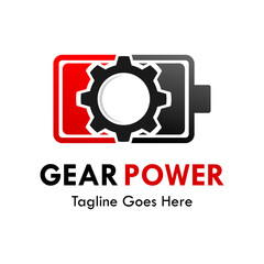 Gear power logo template illustration