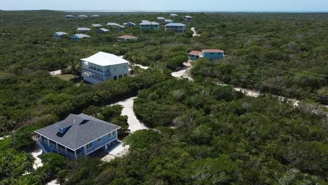 aerial view of houses in the bahamas.