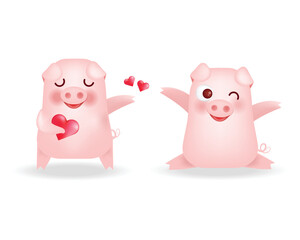 Pig character vector design