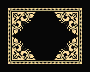 Golden Ornamental Frame With Central Space