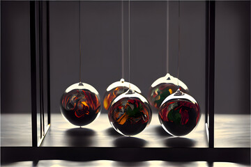 pendulum toy with five balls, generative ai
