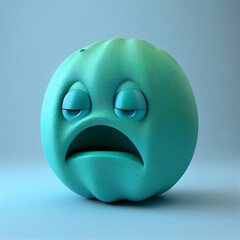 Fototapeta premium 呆れや疲労や眠気のコンセプト。うんざりした顔のかわいい3Dキャラクター。ジェネレーティブAI