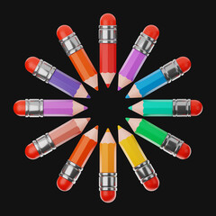 Premium colorful Pencil icon 3d rendering on isolated background
