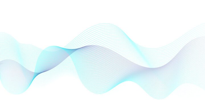 Abstract Blue Flowing Wave Lines Background. Modern Glowing Moving Lines Design. Modern Blue Moving Lines Design Element. Futuristic Technology Concept. Vector Illustration.