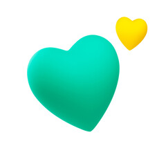 Realistic Heart 3D . Concept of Heart on isolated on minimal background . 3d Rendering