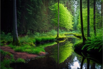 Beautifull deep forest View 