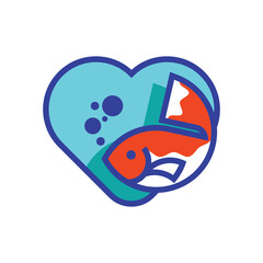 Icon Lover Fish Logo