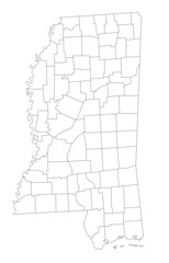 Highly Detailed Mississippi Blind Map.