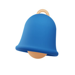 Realistic Notification bell 3D . Concept of Notification bell on isolated on minimal background . 3d Rendering