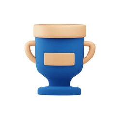 Realistic trophy 3D . Concept of trophy on isolated on minimal background . 3d Rendering