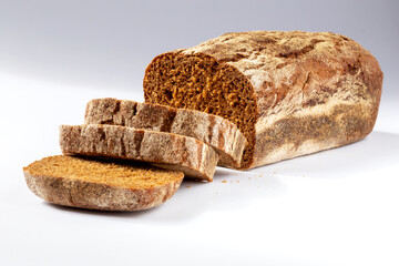 Loaf of freshly bread with sliced pieces