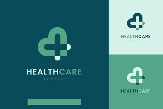 Set of medical healthcare logo vector design templates with different color styles - Powered by Adobe