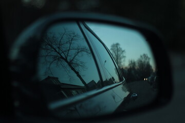reflection in the mirror