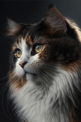 Cute kitten portrait. Generative AI.