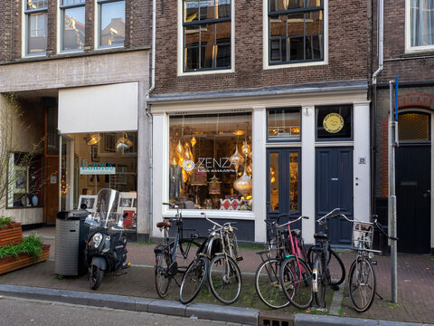 AMSTERDAM, NETHERLANDS - MAY 01, 2018:  Exterior view of Zenza Home Accessories shop in Haarlemmerstraat