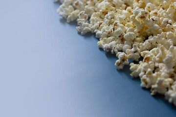 Popcorn texture on a blue background