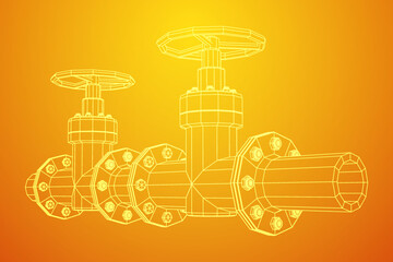 Oil pipeline with valve business concept