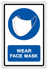 Wear Face Mask Symbol Sign, Vector Illustration, Isolate On White Background Label. EPS10
