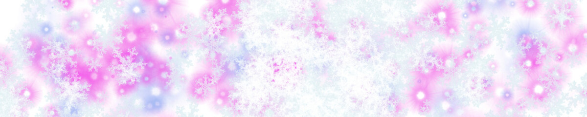 illustrazione con cristalli di neve e macchie di colore su sfondo trasparente