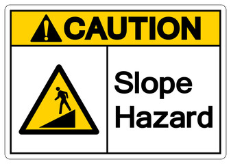 Caution Slope Hazard Symbol Sign,Vector Illustration, Isolate On White Background Label. EPS10