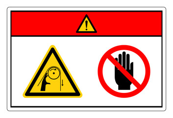 Danger Hand Entanglement Rollers Do Not Touch Symbol Sign, Vector Illustration, Isolate On White Background Label. EPS10