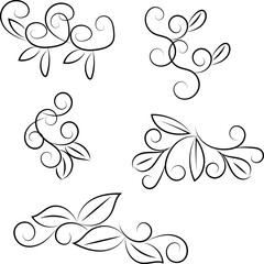 Swirl Leaf Ornament Svg Bundle