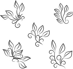 Swirl Leaf Ornament Svg Bundle