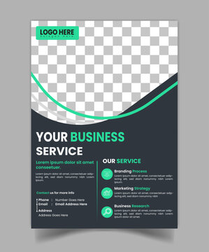 a4 flyer template, modern template, in blue color, and modern design, perfect for creative professional business