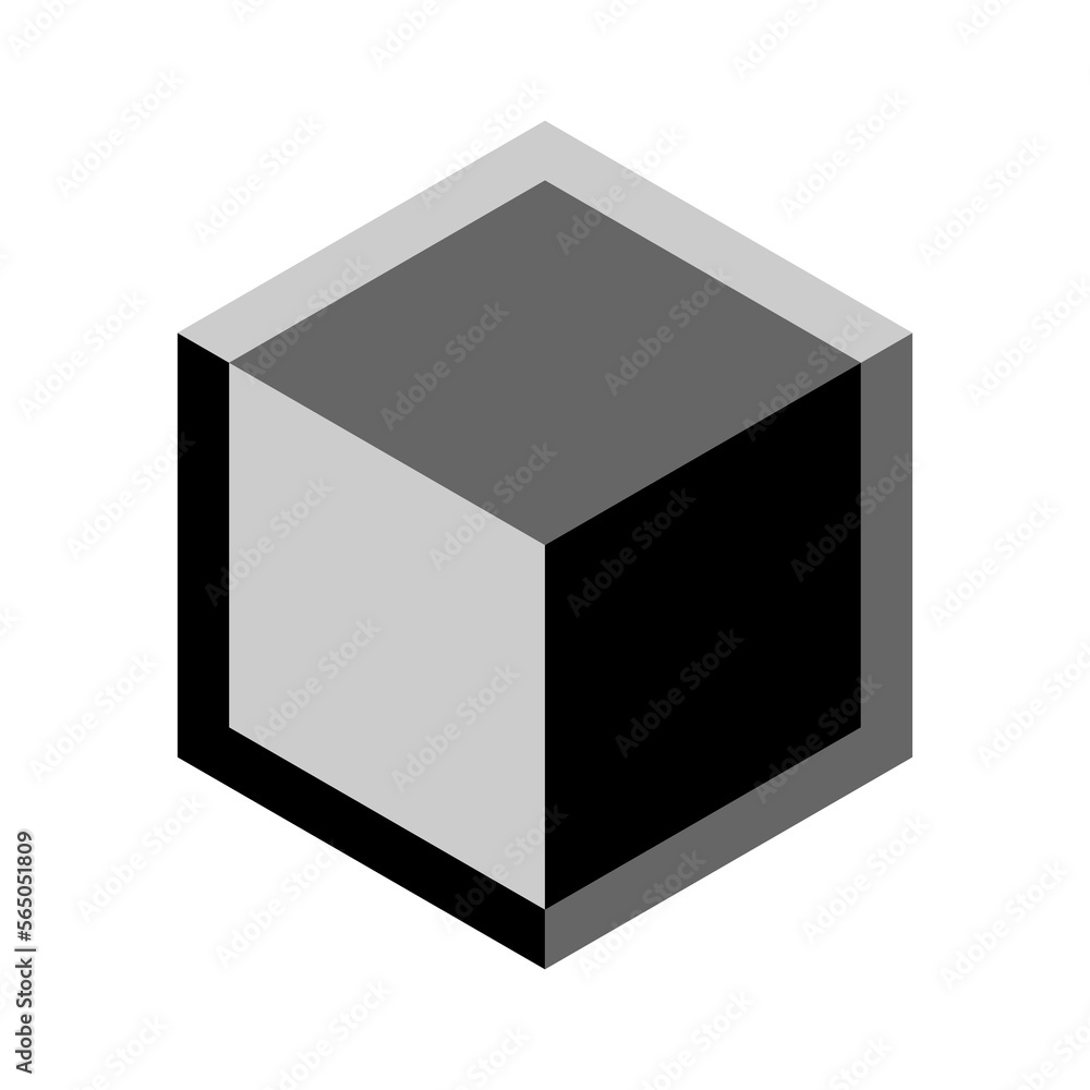 Poster modern abstract isometric figure. black and gray hexagon with cube. vector illustration isolated on 