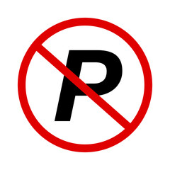 No parking sign. Restricted parking area. Bicycle parking not allowed. Vector.