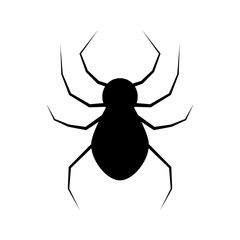 Realistic spider silhouette icon. Vector.
